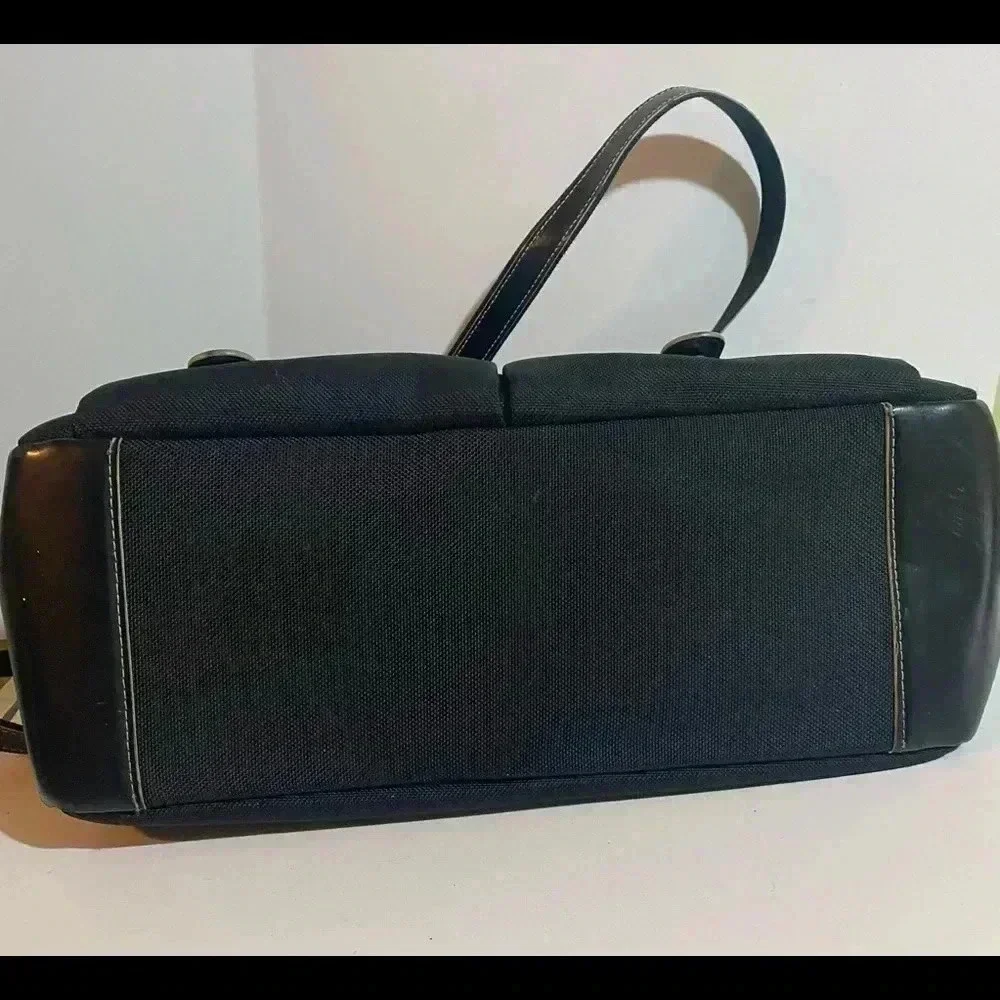 Jack Georges  unisex black canvas briefcase bag